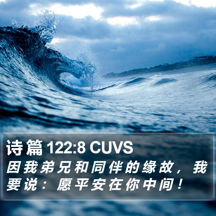 诗 篇 122:8 CUVS Bible Study
