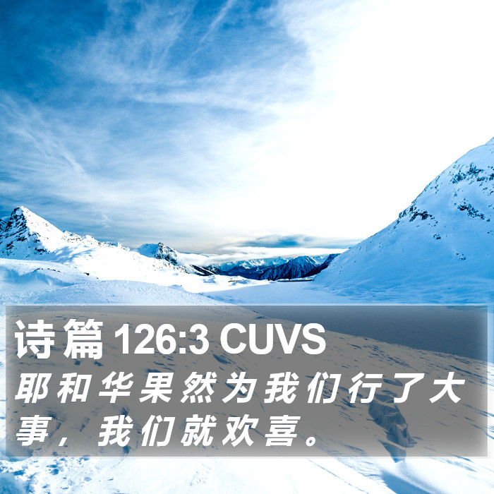 诗 篇 126:3 CUVS Bible Study
