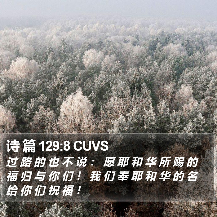 诗 篇 129:8 CUVS Bible Study