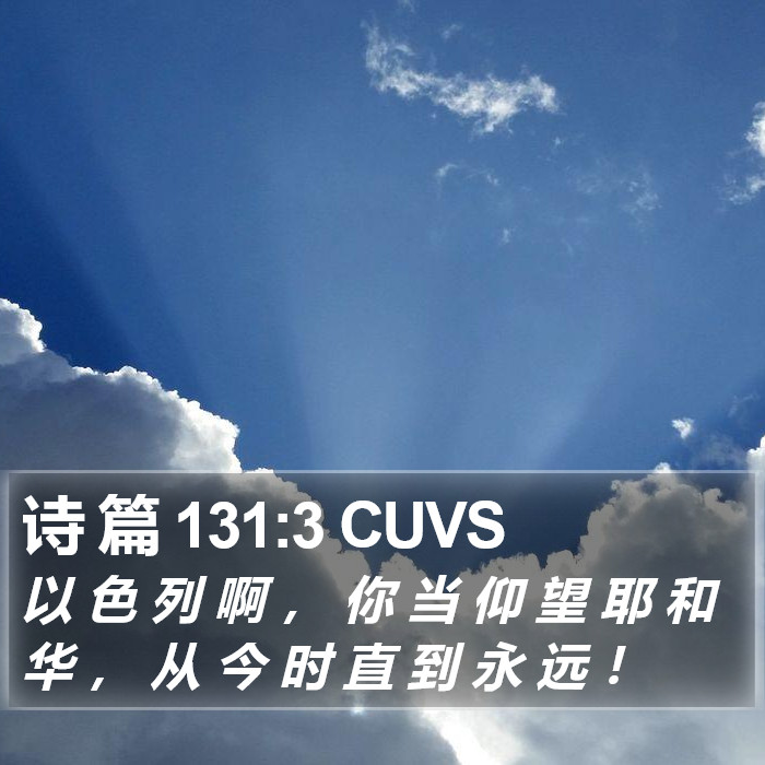 诗 篇 131:3 CUVS Bible Study