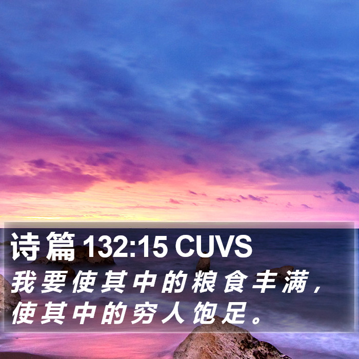 诗 篇 132:15 CUVS Bible Study