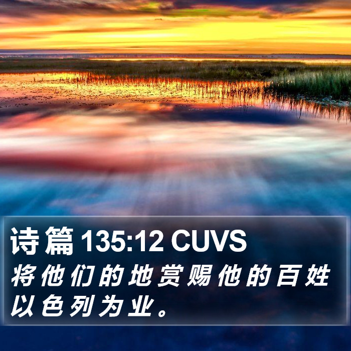 诗 篇 135:12 CUVS Bible Study