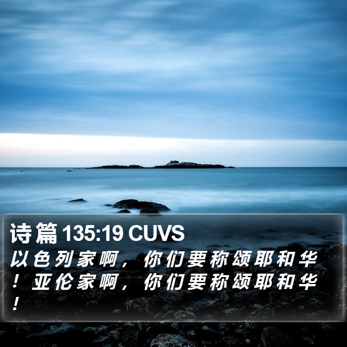 诗 篇 135:19 CUVS Bible Study