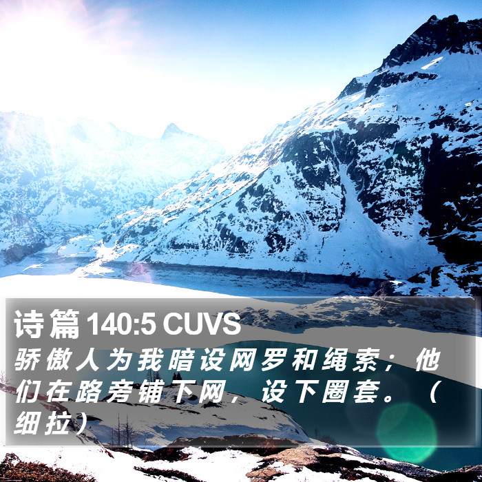 诗 篇 140:5 CUVS Bible Study
