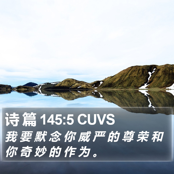 诗 篇 145:5 CUVS Bible Study