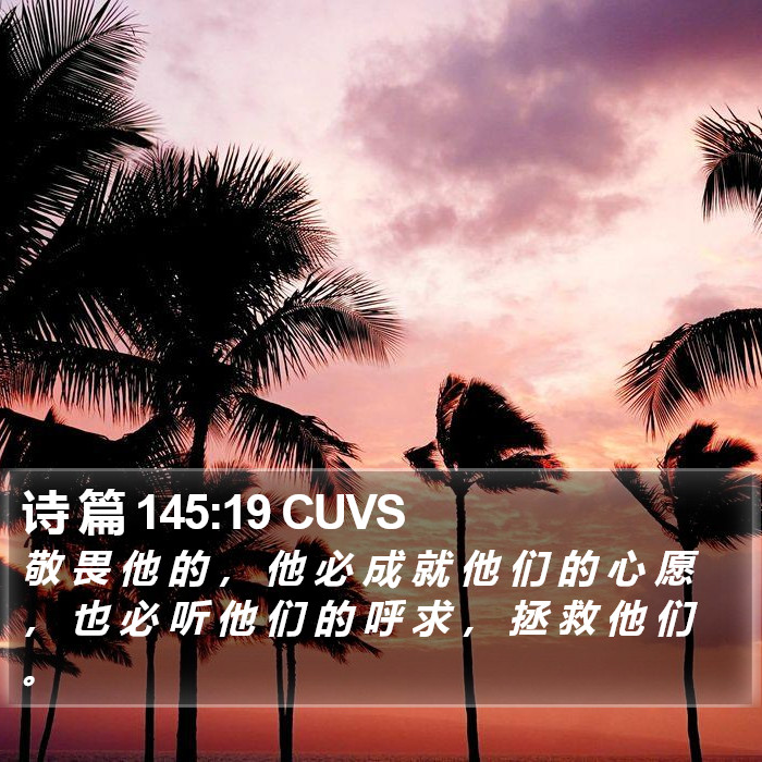 诗 篇 145:19 CUVS Bible Study