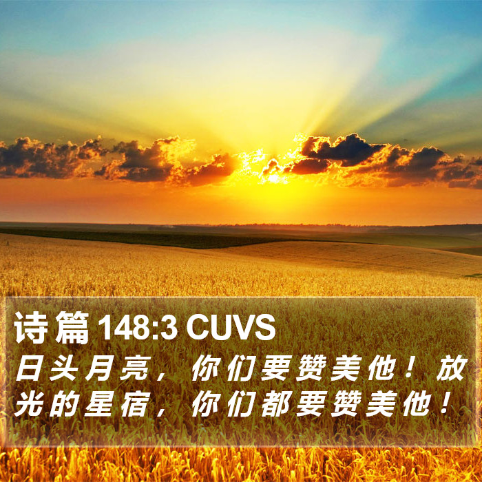 诗 篇 148:3 CUVS Bible Study