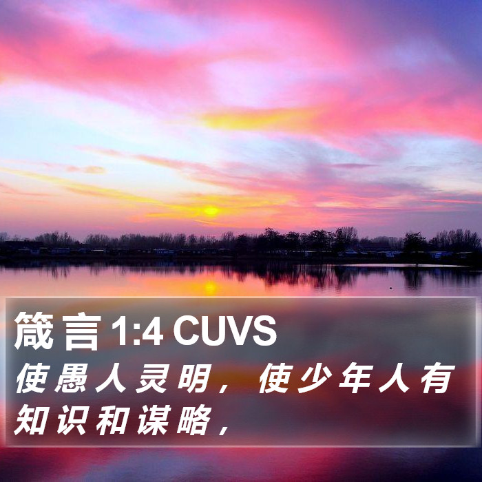 箴 言 1:4 CUVS Bible Study