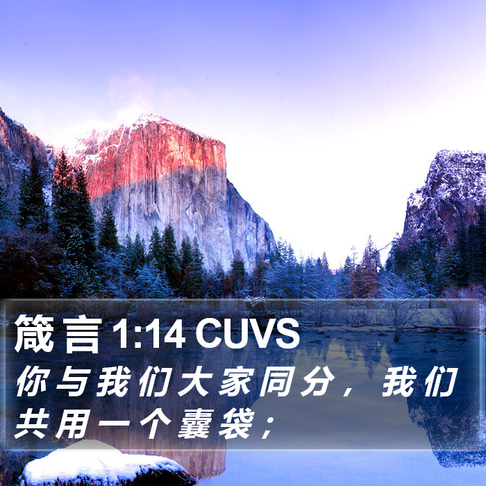 箴 言 1:14 CUVS Bible Study