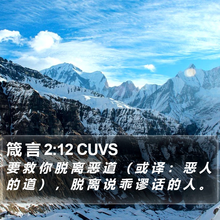 箴 言 2:12 CUVS Bible Study