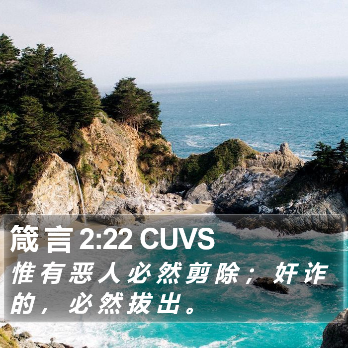 箴 言 2:22 CUVS Bible Study