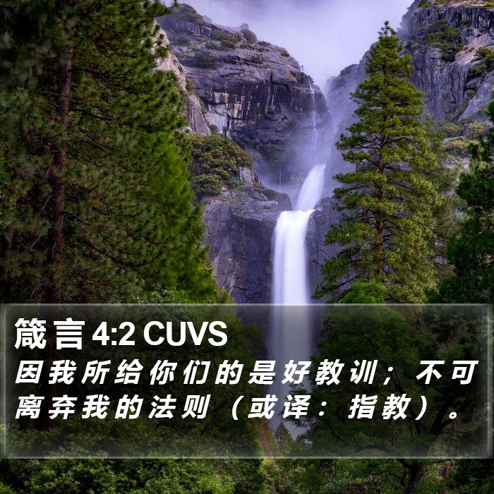 箴 言 4:2 CUVS Bible Study