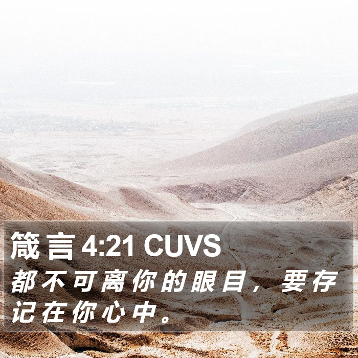 箴 言 4:21 CUVS Bible Study