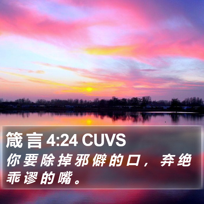 箴 言 4:24 CUVS Bible Study