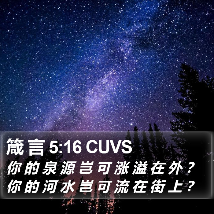 箴 言 5:16 CUVS Bible Study