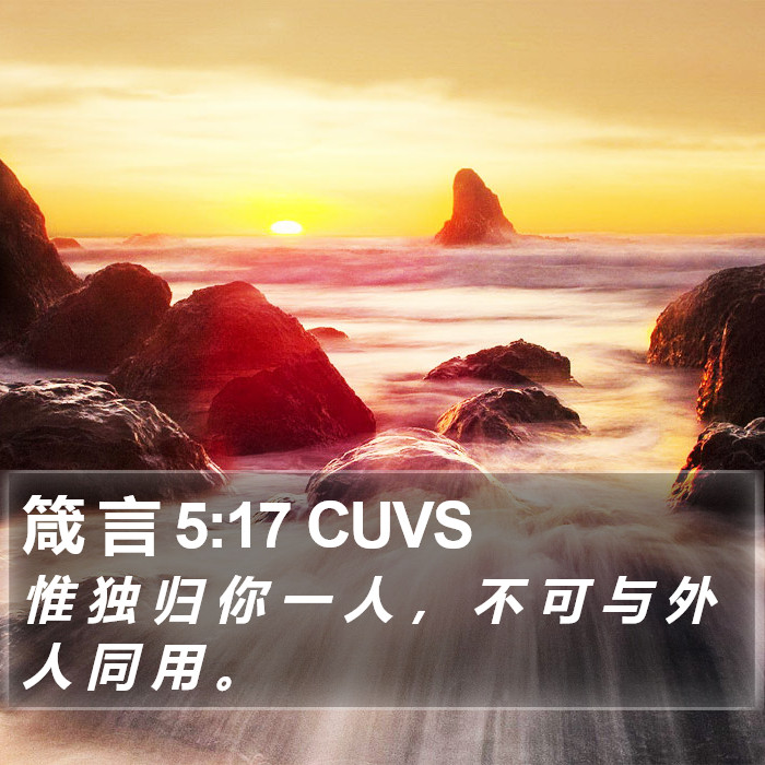 箴 言 5:17 CUVS Bible Study