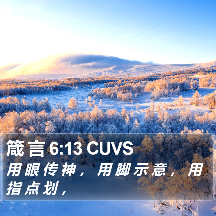箴 言 6:13 CUVS Bible Study