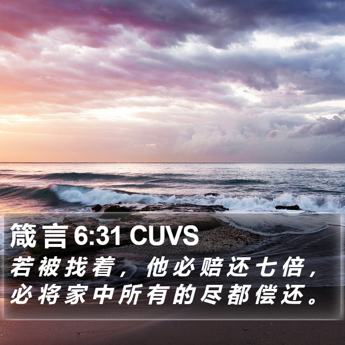 箴 言 6:31 CUVS Bible Study