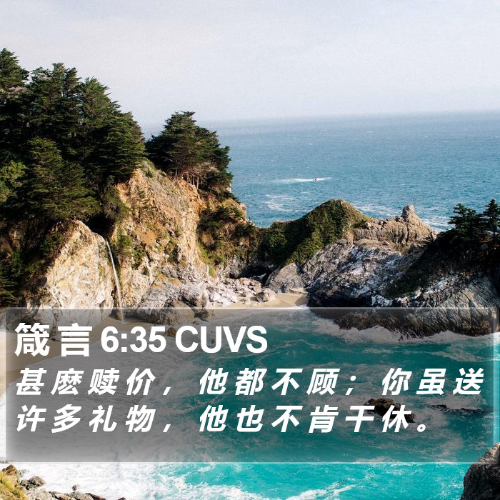 箴 言 6:35 CUVS Bible Study