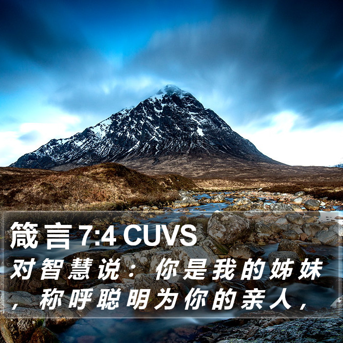 箴 言 7:4 CUVS Bible Study