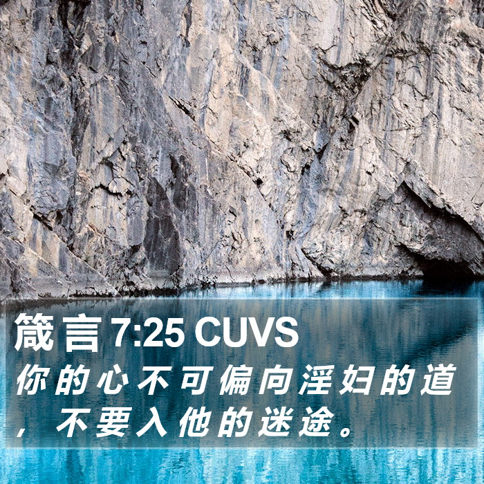 箴 言 7:25 CUVS Bible Study