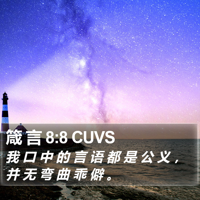 箴 言 8:8 CUVS Bible Study