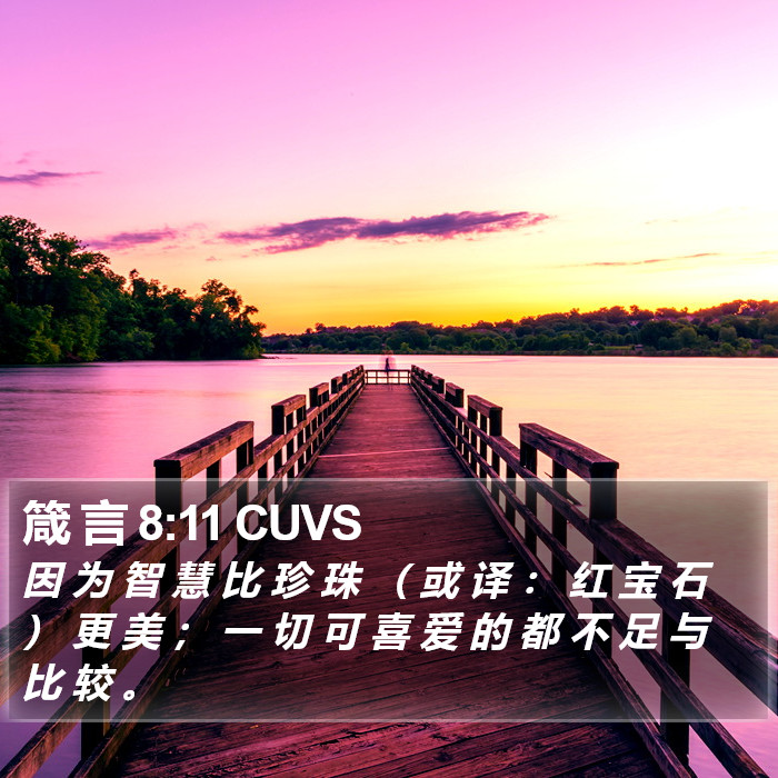 箴 言 8:11 CUVS Bible Study