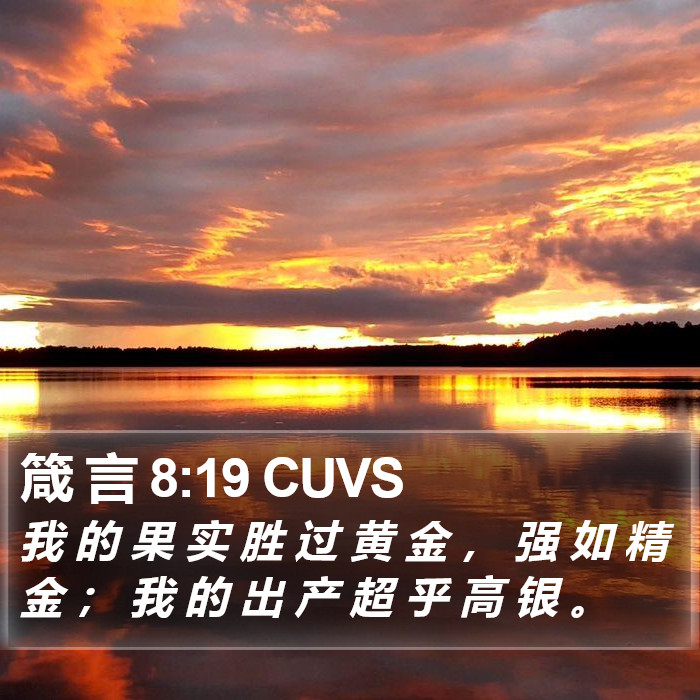 箴 言 8:19 CUVS Bible Study