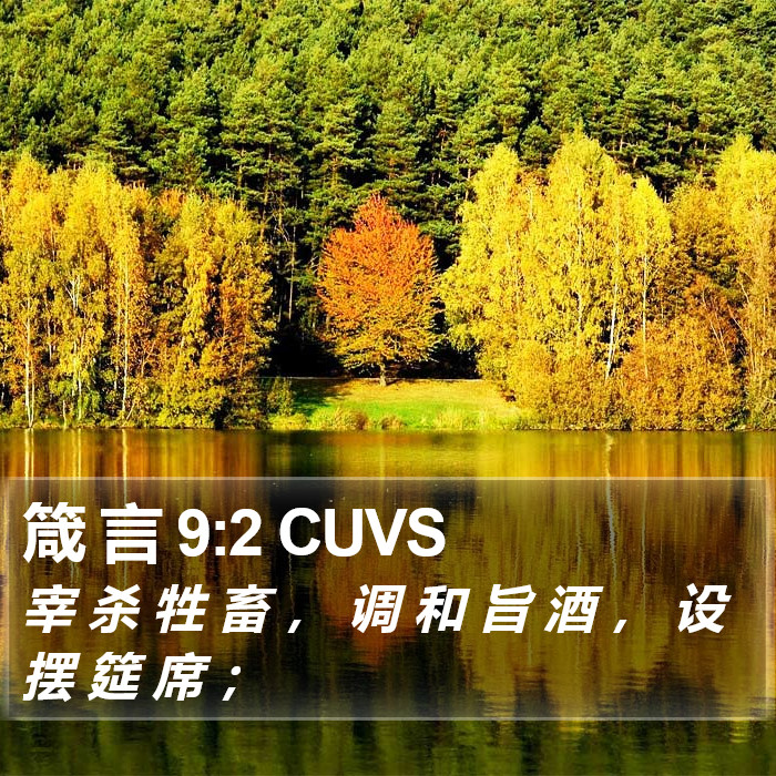 箴 言 9:2 CUVS Bible Study