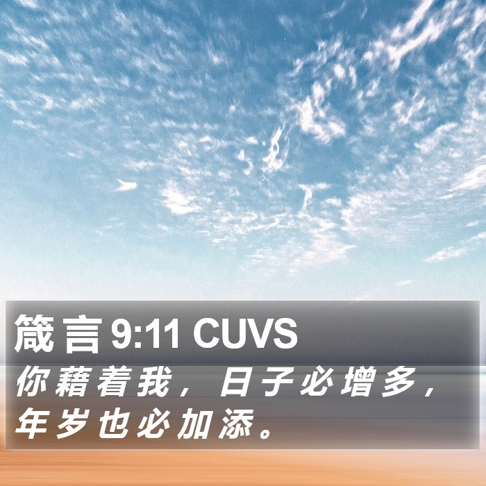 箴 言 9:11 CUVS Bible Study