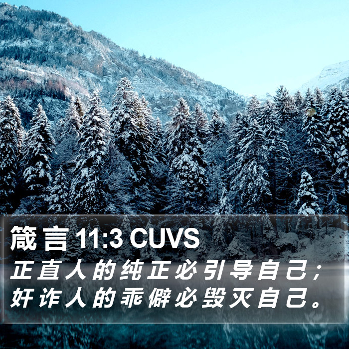 箴 言 11:3 CUVS Bible Study