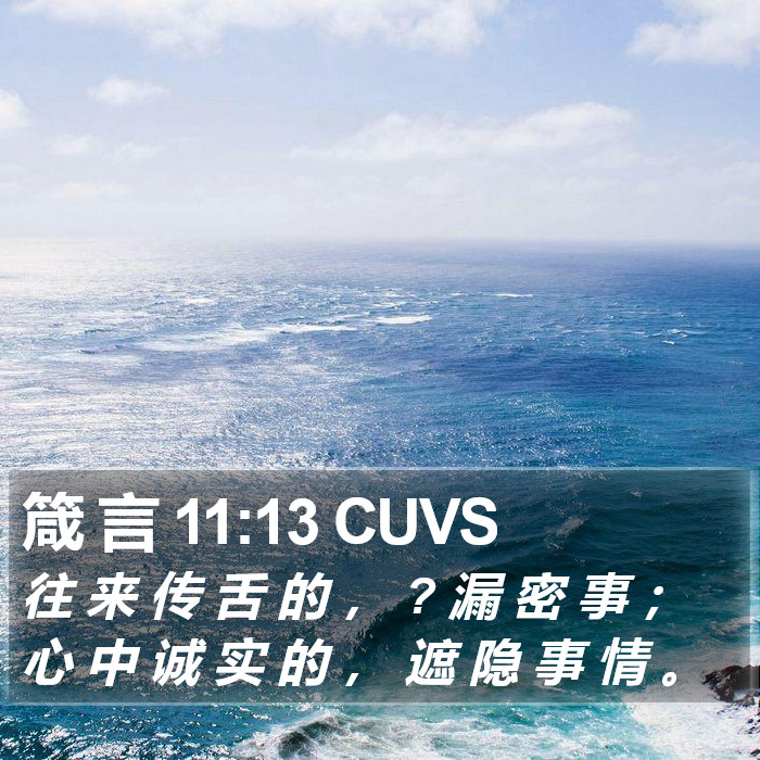 箴 言 11:13 CUVS Bible Study