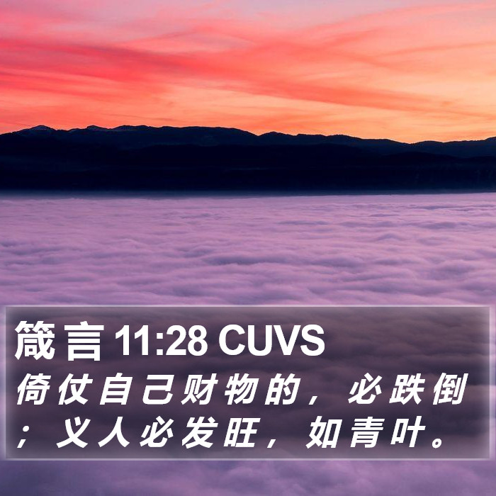 箴 言 11:28 CUVS Bible Study