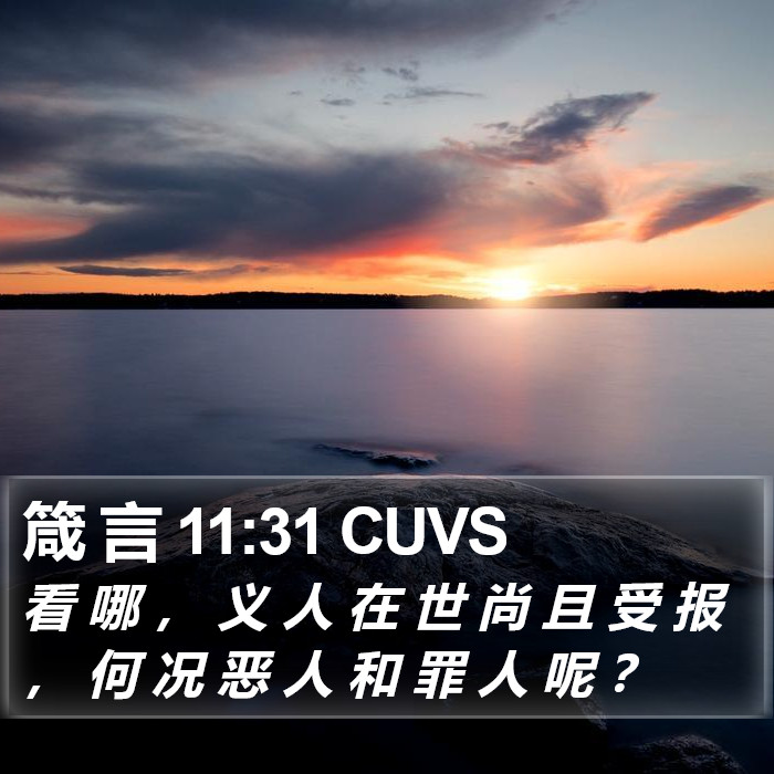 箴 言 11:31 CUVS Bible Study