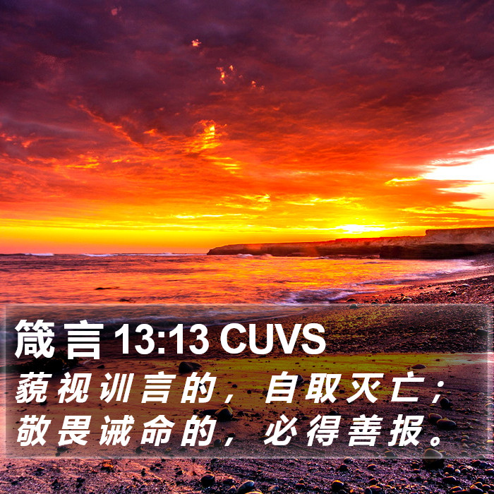 箴 言 13:13 CUVS Bible Study