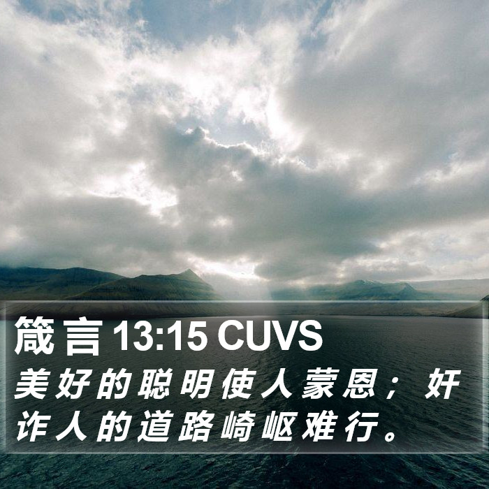 箴 言 13:15 CUVS Bible Study