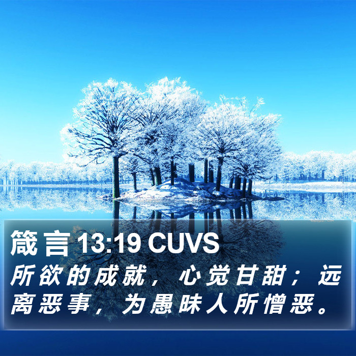 箴 言 13:19 CUVS Bible Study