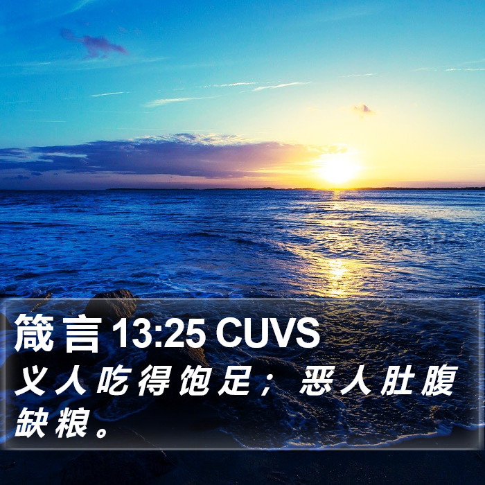 箴 言 13:25 CUVS Bible Study