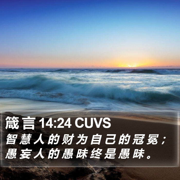 箴 言 14:24 CUVS Bible Study