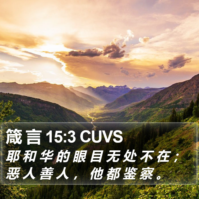 箴 言 15:3 CUVS Bible Study