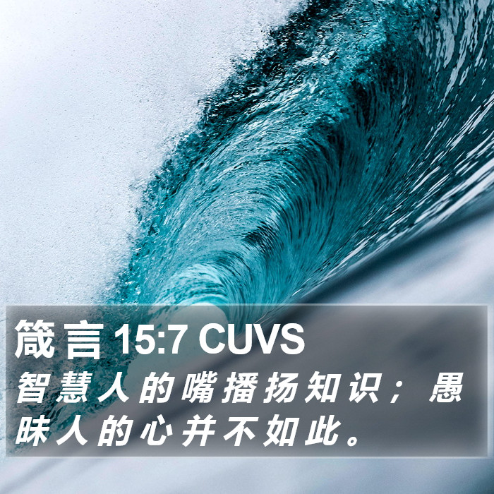 箴 言 15:7 CUVS Bible Study