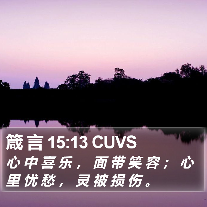 箴 言 15:13 CUVS Bible Study