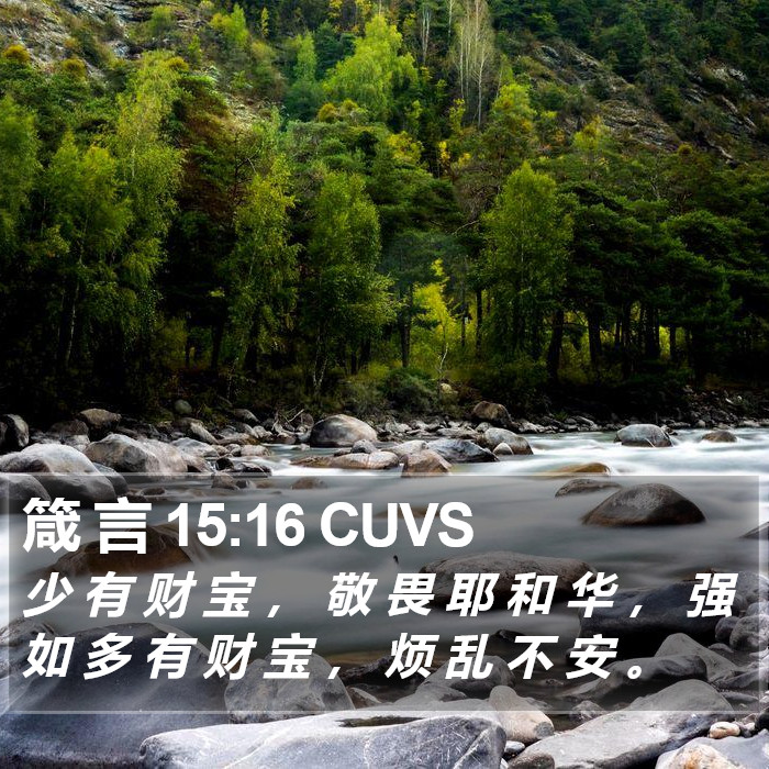 箴 言 15:16 CUVS Bible Study