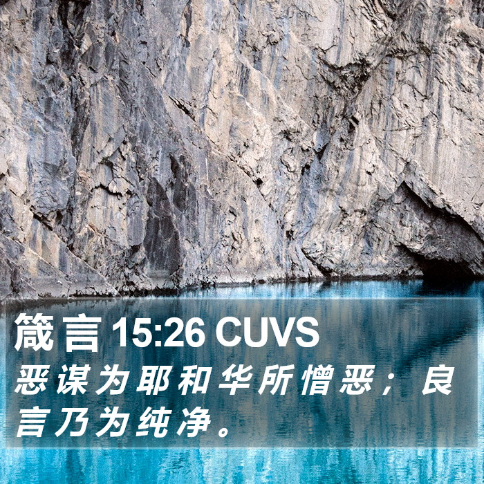 箴 言 15:26 CUVS Bible Study