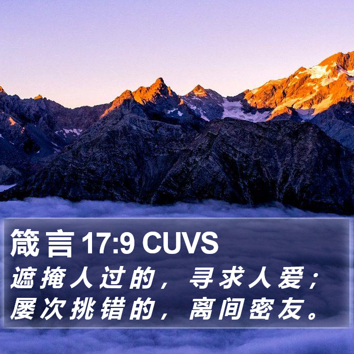 箴 言 17:9 CUVS Bible Study