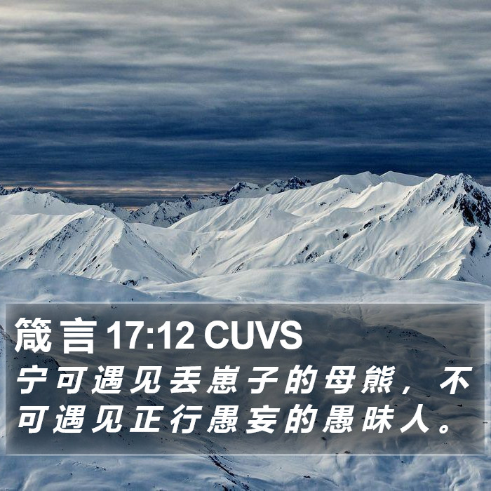 箴 言 17:12 CUVS Bible Study