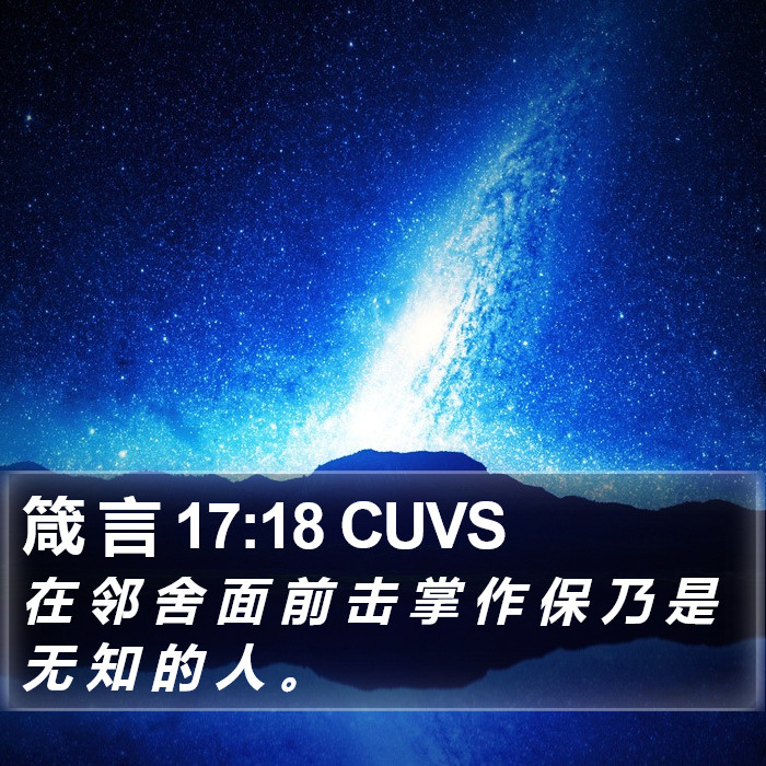 箴 言 17:18 CUVS Bible Study