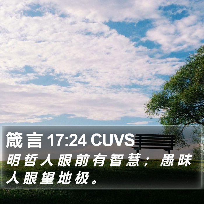 箴 言 17:24 CUVS Bible Study