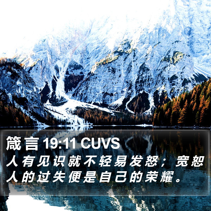 箴 言 19:11 CUVS Bible Study
