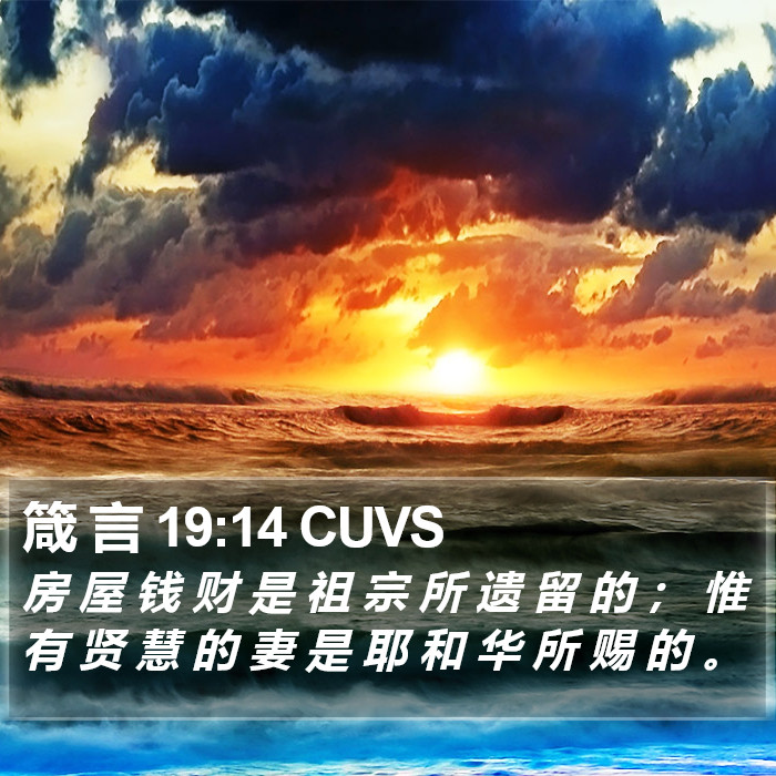 箴 言 19:14 CUVS Bible Study